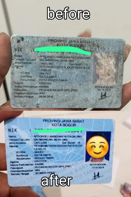 Testimoni perbaikan e-KTP rusak