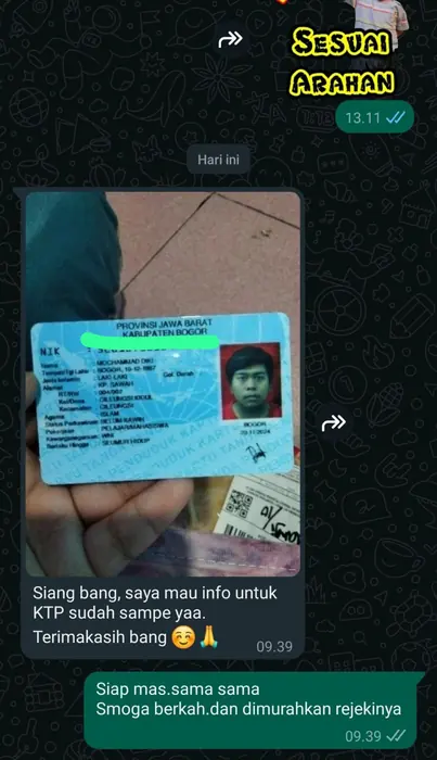 Testimoni pelanggan Biro Jasa Admin Kependudukan 2